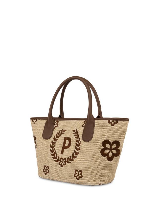 Pollini Tote Bag In Paglia Macro Heritage Small Naturale/t.moro/marrone Saldi