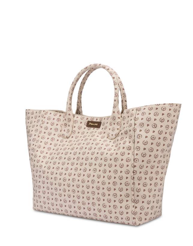 Pollini Tote Bag Heritage Jacquard Big Avorio/marrone Offerte