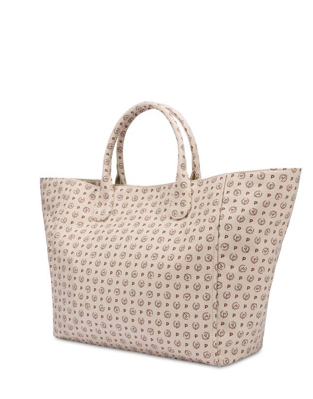 Pollini Tote Bag Heritage Jacquard Big Avorio/marrone Offerte