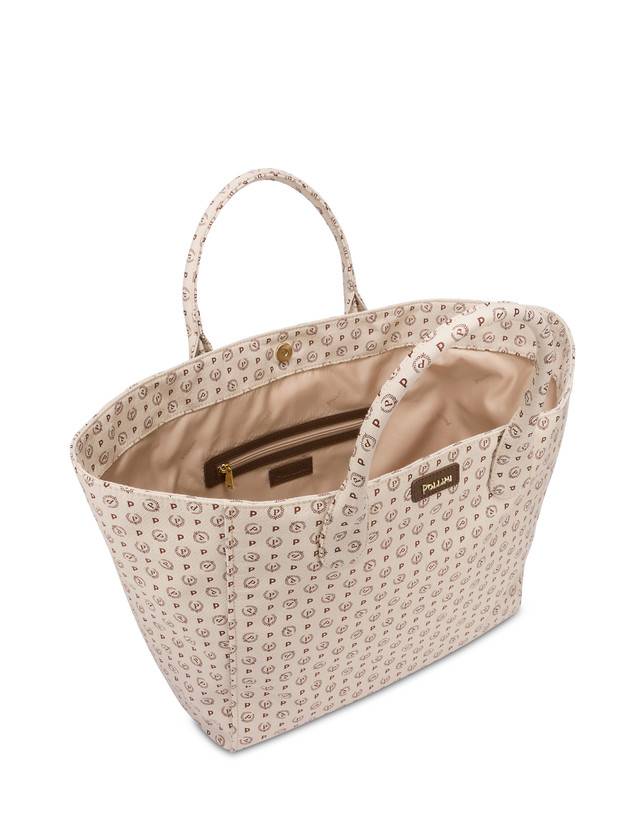 Pollini Tote Bag Heritage Jacquard Big Avorio/marrone Offerte