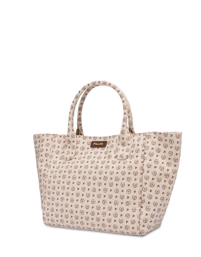 Pollini Borsa Tote Heritage Denim Jacquard Avorio/marrone Hotsell
