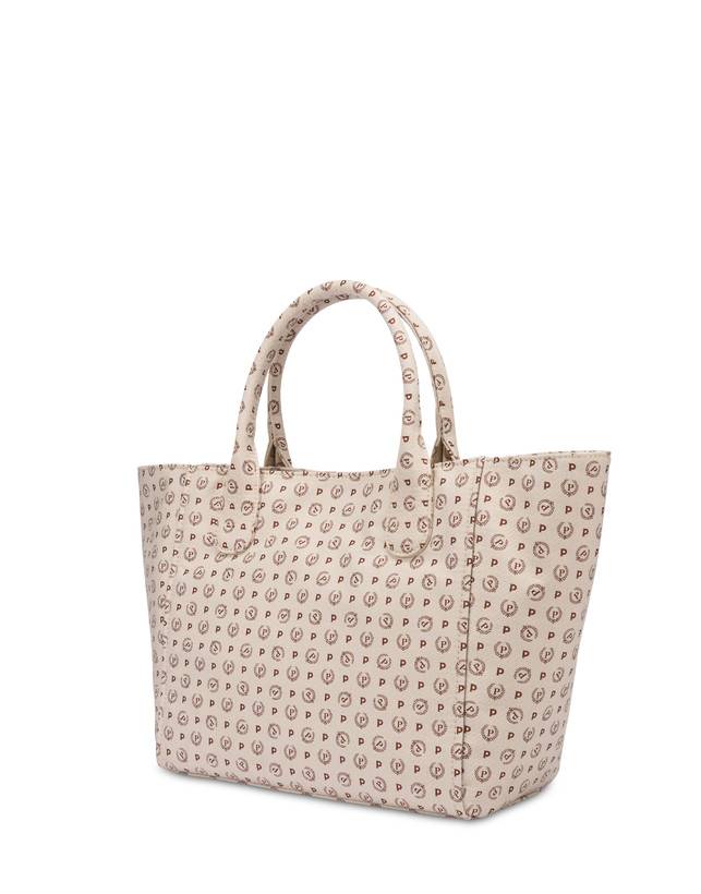 Pollini Borsa Tote Heritage Denim Jacquard Avorio/marrone Hotsell