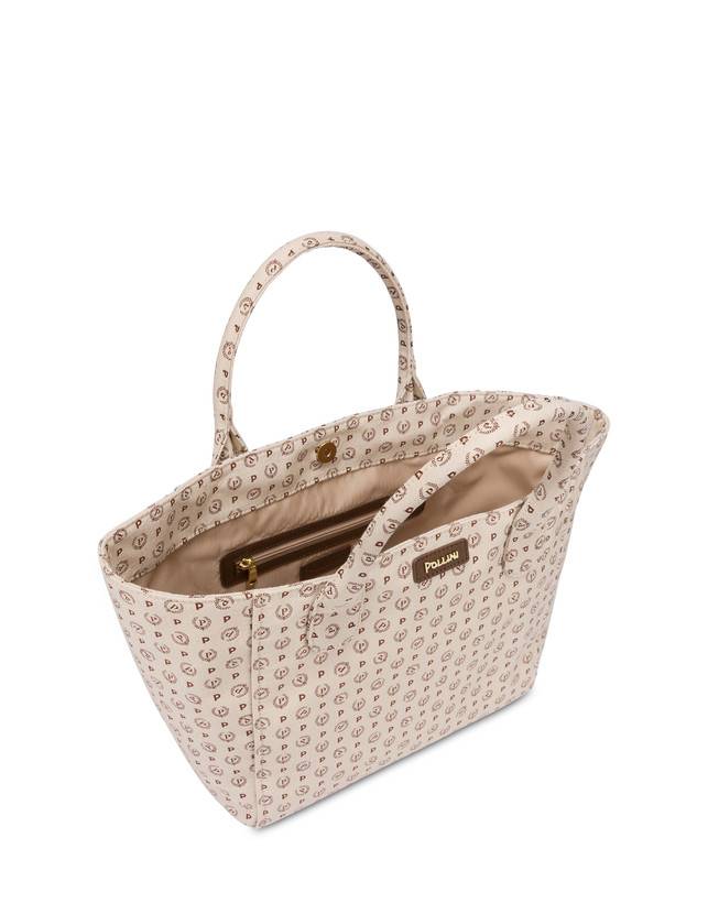 Pollini Borsa Tote Heritage Denim Jacquard Avorio/marrone Hotsell