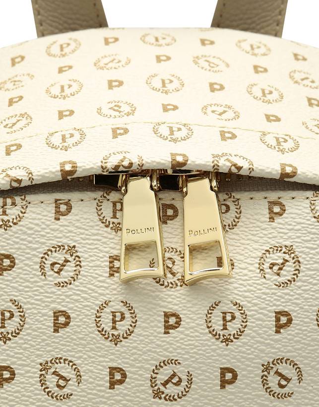 Pollini Zaino Heritage Logo Classic Avorio/ghiaccio Moda