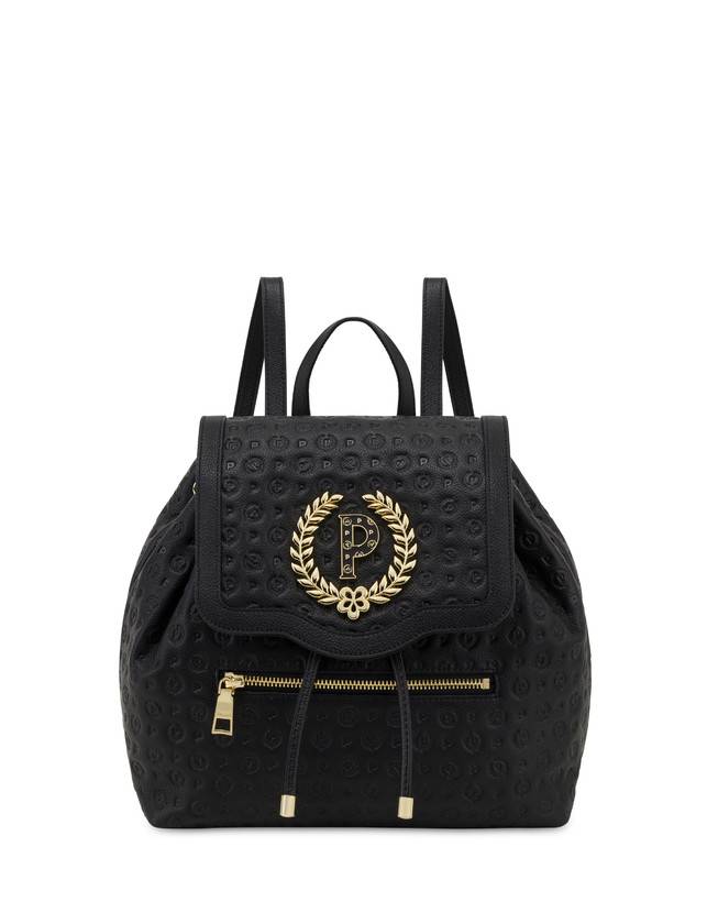 Pollini Zaino Heritage Logo Embossed Nero