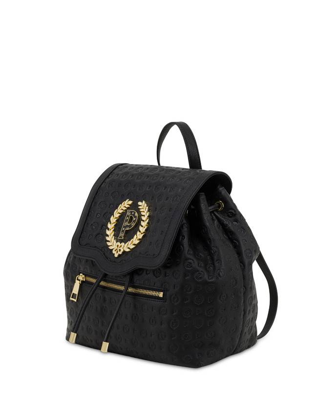 Pollini Zaino Heritage Logo Embossed Nero Qualità