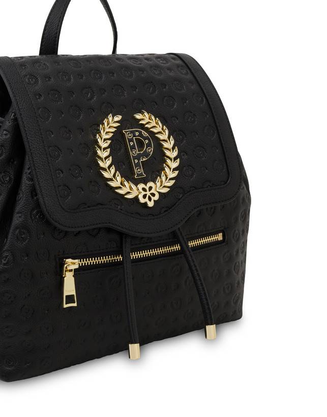 Pollini Zaino Heritage Logo Embossed Nero Qualità