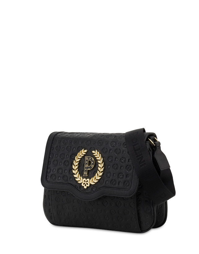 Pollini Borsa A Tracolla Heritage Logo Embossed Nero Promozione