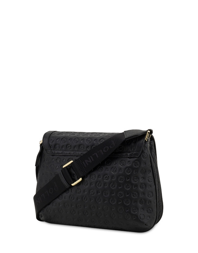 Pollini Borsa A Tracolla Heritage Logo Embossed Nero Promozione