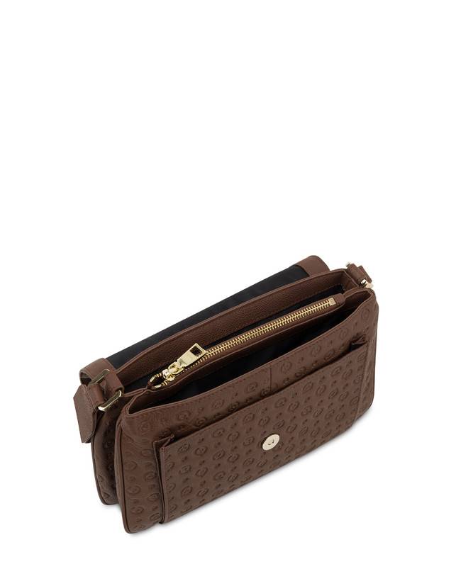 Pollini Borsa A Tracolla Heritage Logo Embossed Marrone Spedizione Gratuita