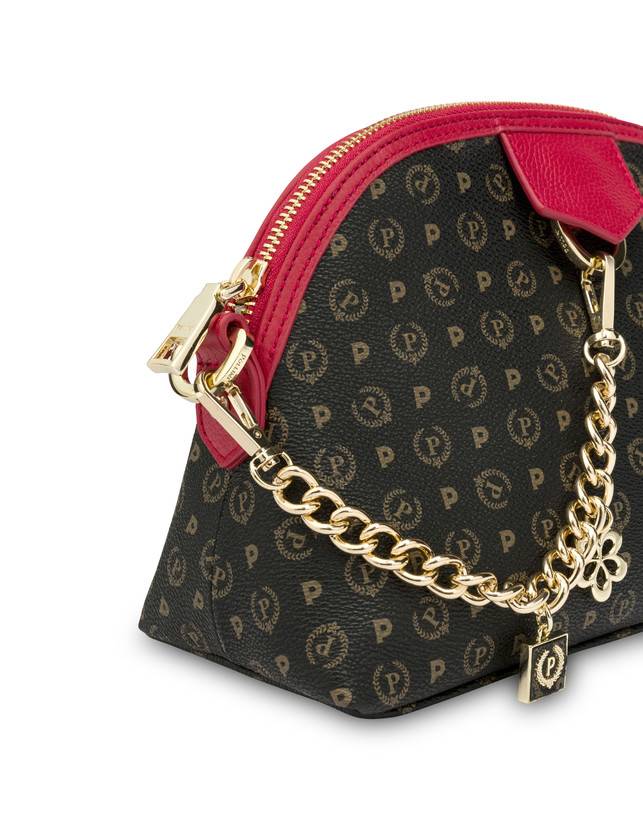 Pollini Borsa A Tracolla Heritage Logo Classic Nero/lacca Soddisfazione Garantita