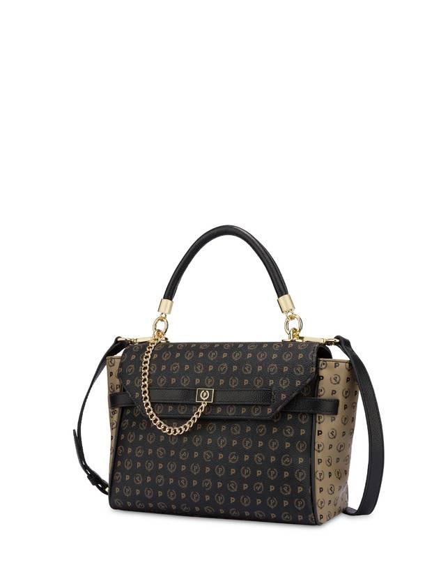 Pollini Borsa A Tracolla Bicolore Heritage Soft Touch Nero/taupe/nero Acquista Ora