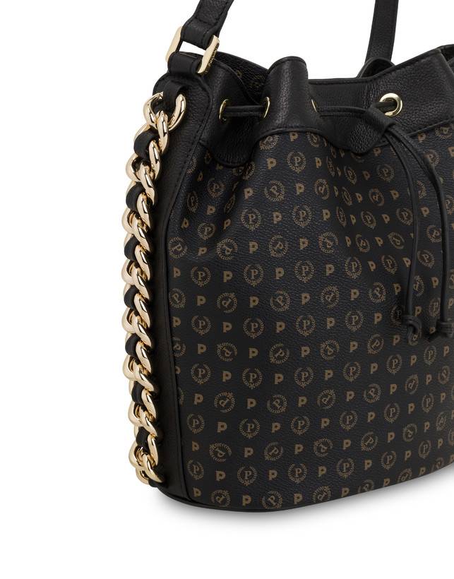 Pollini Borsa A Secchiello Heritage Logo Classic Nero/nero Promozione Limitata