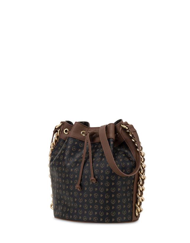 Pollini Borsa A Secchiello Heritage Logo Classic Nero/marrone Shopping Online