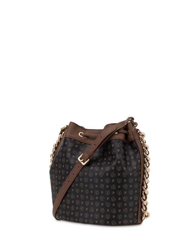 Pollini Borsa A Secchiello Heritage Logo Classic Nero/marrone Shopping Online
