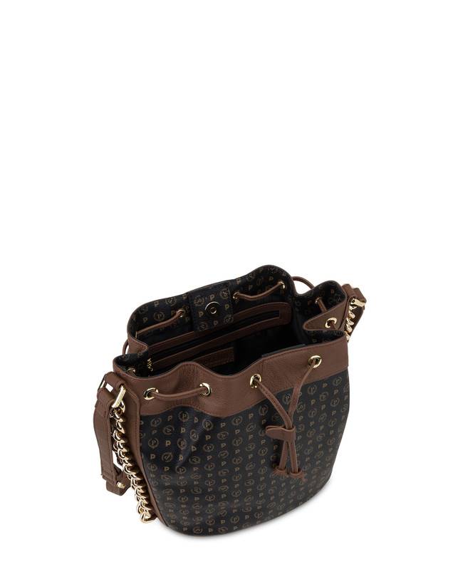 Pollini Borsa A Secchiello Heritage Logo Classic Nero/marrone Shopping Online