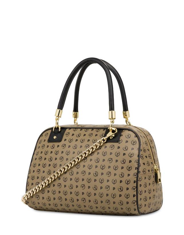 Pollini Borsa Doppio Manico Heritage Soft Touch Taupe/nero Sconto