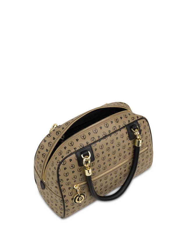 Pollini Borsa Doppio Manico Heritage Soft Touch Taupe/nero Sconto