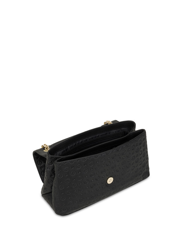 Pollini Borsa A Spalla In Vitello Heritage Logo Embossed Nero Outlet