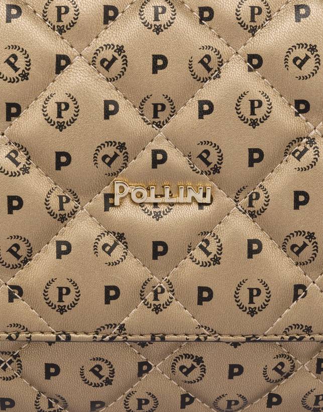 Pollini Borsa A Spalla Heritage Matelassé Oro/nero In Vendita