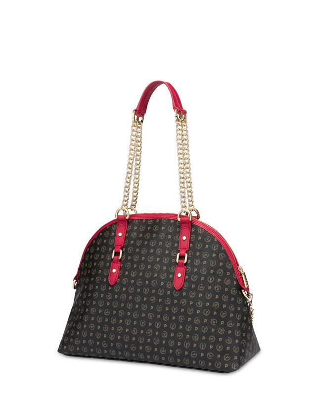 Pollini Borsa A Spalla Heritage Logo Classic Nero/lacca Economico