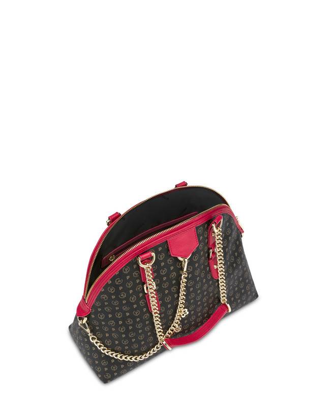 Pollini Borsa A Spalla Heritage Logo Classic Nero/lacca Economico