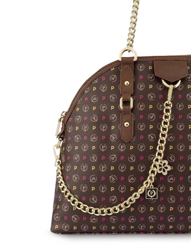 Pollini Borsa A Spalla Heritage Logo Classic Multicolore/marrone Outlet