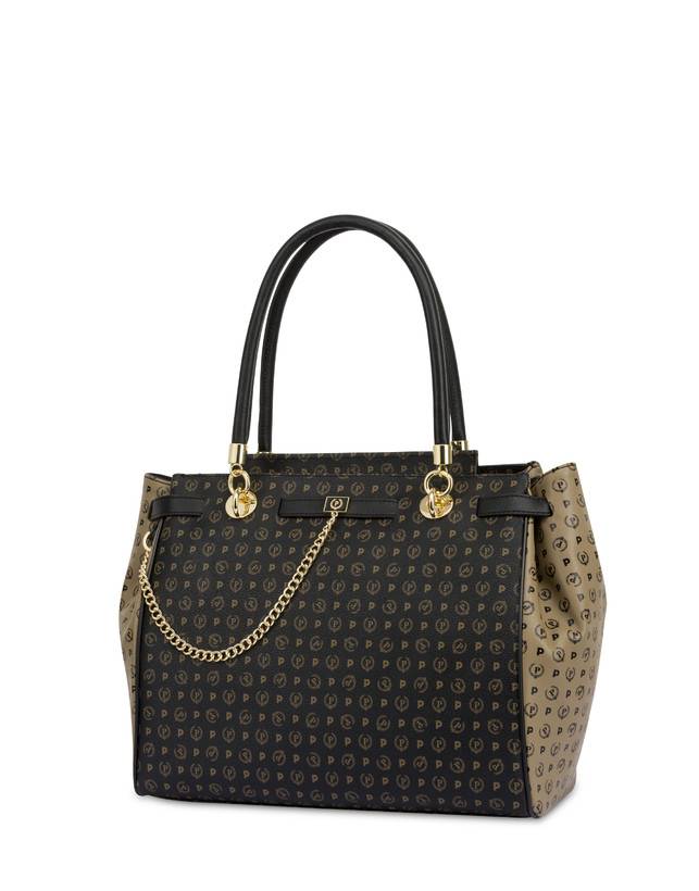 Pollini Borsa A Mano Bicolore Heritage Soft Touch Nero/taupe/nero Saldi