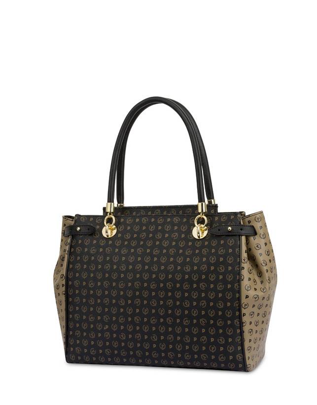 Pollini Borsa A Mano Bicolore Heritage Soft Touch Nero/taupe/nero Saldi