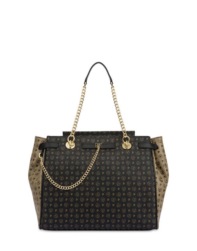 Pollini Borsa A Mano Bicolore Heritage Soft Touch Nero/taupe/nero Saldi
