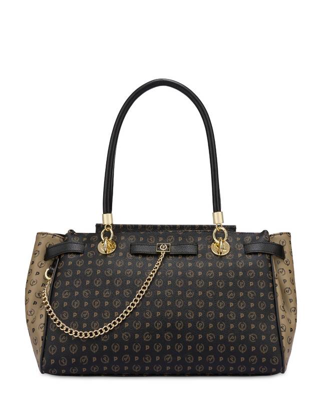 Pollini Borsa Doppio Manico Bicolor Heritage Soft Touch Nero/taupe/nero Hotsell