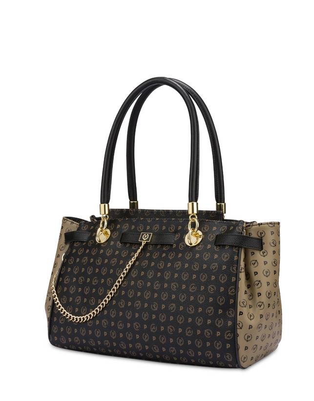 Pollini Borsa Doppio Manico Bicolor Heritage Soft Touch Nero/taupe/nero Hotsell