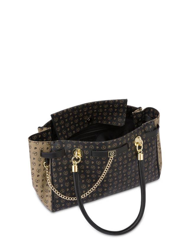 Pollini Borsa Doppio Manico Bicolor Heritage Soft Touch Nero/taupe/nero Hotsell