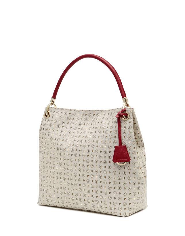 Pollini Borsa A Spalla Heritage Logo Classic Avorio/lacca Vendita Economica