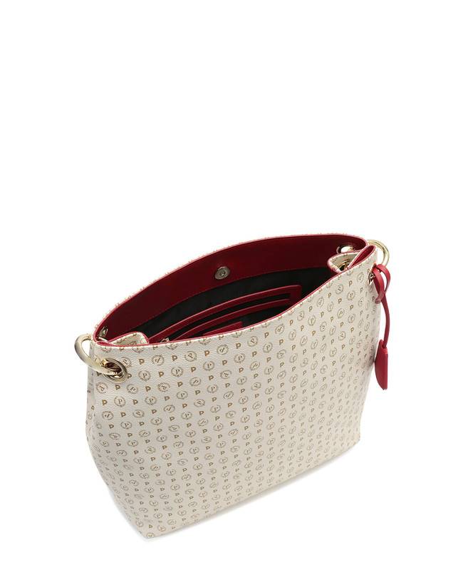 Pollini Borsa A Spalla Heritage Logo Classic Avorio/lacca Vendita Economica