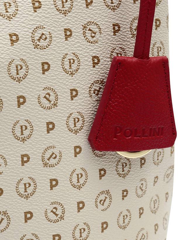 Pollini Borsa A Spalla Heritage Logo Classic Avorio/lacca Vendita Economica