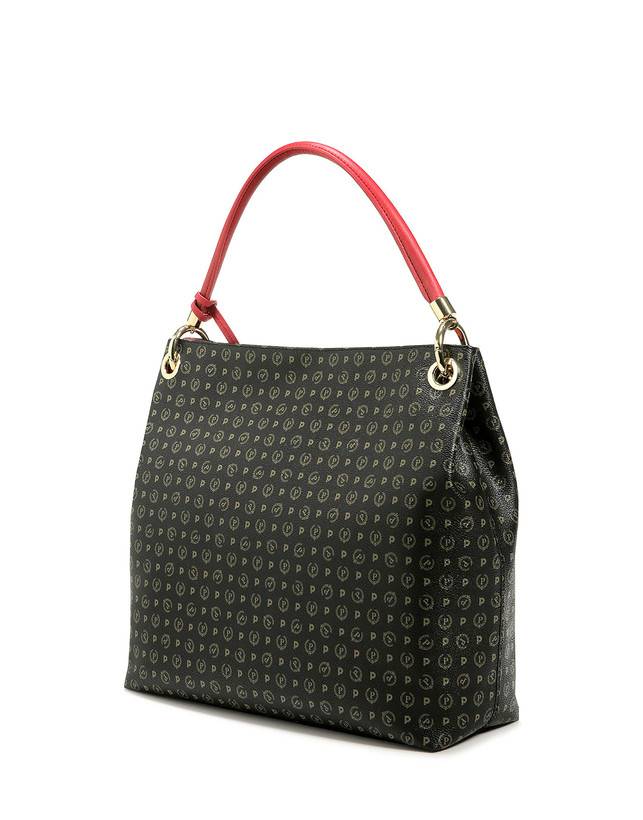 Pollini Borsa A Spalla Heritage Logo Classic Nero/lacca Saldi Di Fabbrica