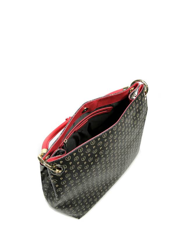 Pollini Borsa A Spalla Heritage Logo Classic Nero/lacca Saldi Di Fabbrica