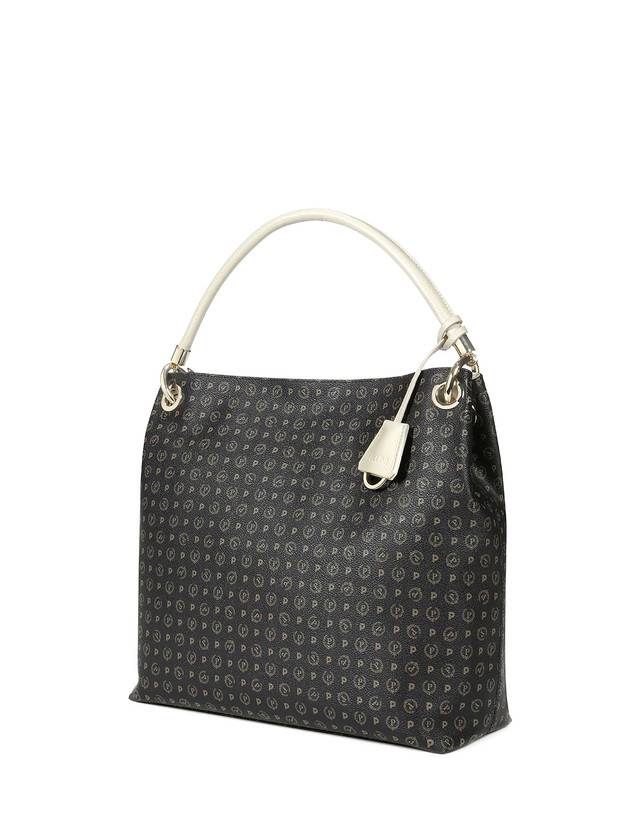Pollini Borsa A Spalla Heritage Logo Classic Nero/avorio I Più Venduti