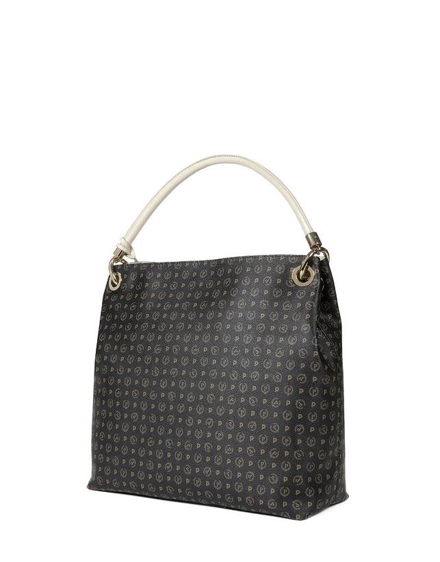 Pollini Borsa A Spalla Heritage Logo Classic Nero/avorio I Più Venduti