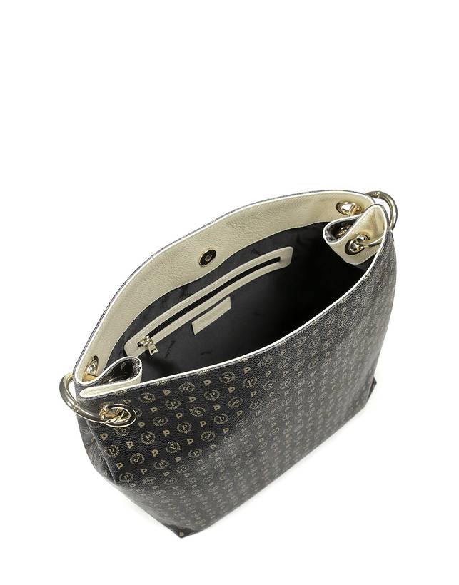 Pollini Borsa A Spalla Heritage Logo Classic Nero/avorio I Più Venduti