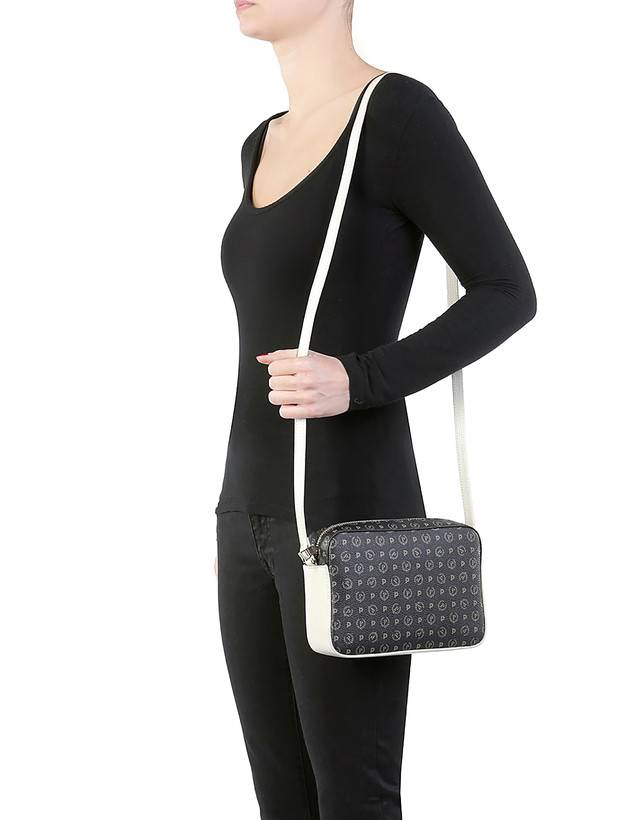 Pollini Borsa A Tracolla Heritage Logo Classic Nero/avorio Nuova