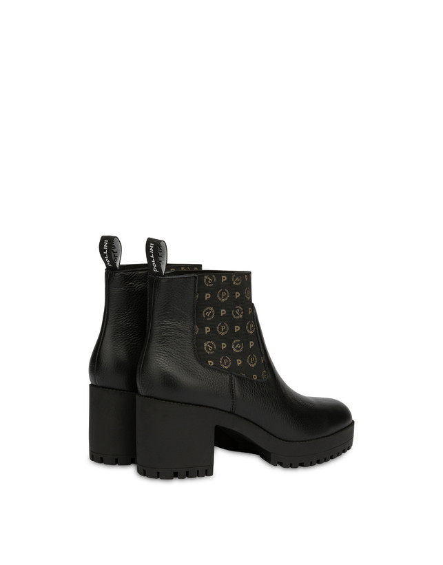Pollini Stivaletti In Vitello Logo Heritage Nero/nero Comprare a buon mercato