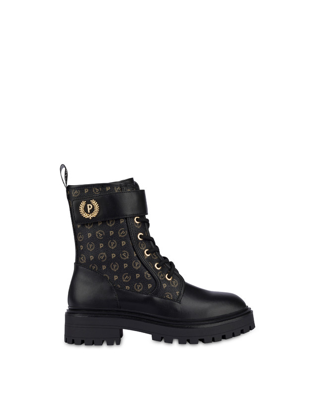 Pollini Combat Boot Heritage Logo Classic Nero/nero Grande vendita
