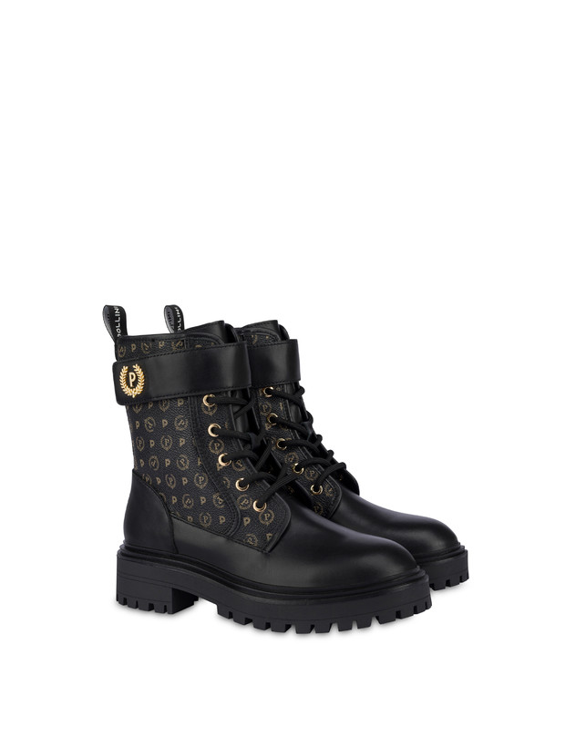 Pollini Combat Boot Heritage Logo Classic Nero/nero Grande vendita