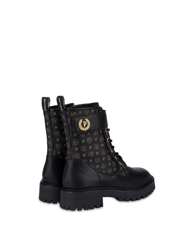 Pollini Combat Boot Heritage Logo Classic Nero/nero Grande vendita
