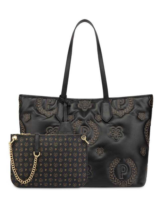 Pollini Shopping Bag Puffy Heritage Nero/nero/nero Offerta Pasqua