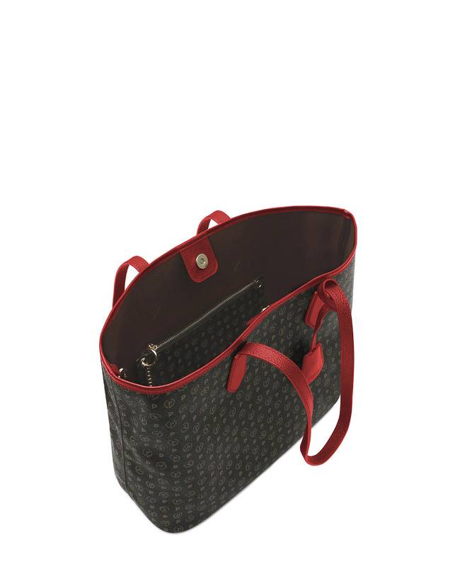 Pollini Borsa Shopping Heritage Logo Classic Nero/lacca Offerta Giorno del Papà