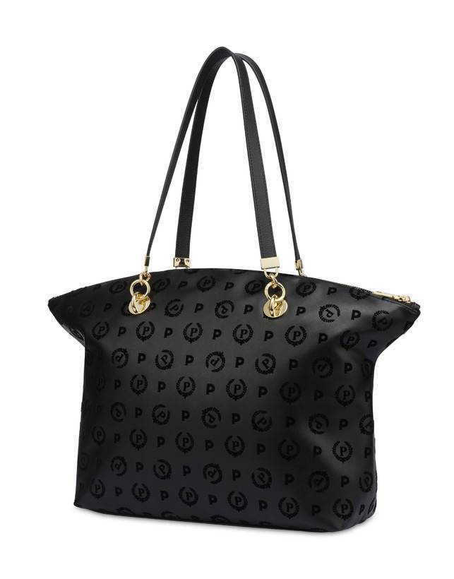 Pollini Tote Bag Heritage Flock Nero/nero Smaltimento dello stoccaggio