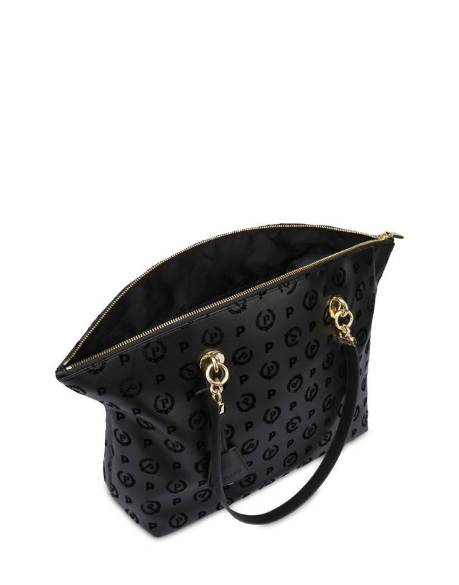 Pollini Tote Bag Heritage Flock Nero/nero Smaltimento dello stoccaggio
